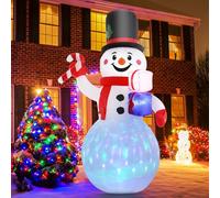 240cm Bonhomme de Neige Gonflable avec Lumière LED, Aceshop Gonflables de Noël Intérieure Extérieure Noël Blow Up Yard Décorations Décoration Extérieure Gonflable de Noël pour Jardin Pelouse Cour Fête