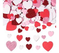 240PCS Autocollants Cœur en Mousse Stickers Pailletées Colorées Bricolage Scrapbooking pour Saint Valentin Anniversaire Artisanal Mariage Décoration Cadeau Cartes de Vœux Enveloppe