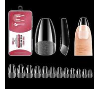 240Pcs Faux Ongles Capsules,Pose Ongles Capsule,Faux Ongles Transparent,12 Tailles Couverture Complète,Professionnel Couverture Complète,Nail Art(Cercueil Court)
