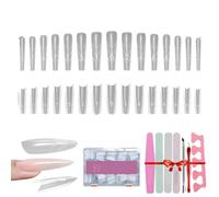 240pcs Nail Form,For Gel Nails Extension,Professional Nails Forms Duals-Sided,Reusable Full Cover Extensions Set, Uv Gel Diy Polish Manicure Tool,For Beginner (Trapezoidal, Longue)