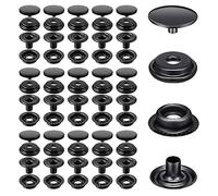 240PCS Pression Bouton Fixation, BetterJonny Kit de Fermeture à Pression 15 mm Boutons-Pression en Acier Inoxydable Set Bouton Pression Cuir pour Bateau Toile Sac Cuir Artisanat(Noire)