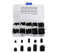 240pcs Vis Sans Tête Hexagonale M3 M4 M5 M6 M8 Coffret de 240pcs Assortiment Vis à Six Pans Creux sans Tête en Acier d'Alliage 10 Diverses Tailles
