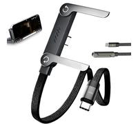 240W Braided Fast Charge Cable with Built-in Phone Stand, Foldable Durable USB-C Cord 90 Degree USB C Right Angle Multi-Functional Charger Cord, Chargestand 2-in-1 Cable (# 1.5m)