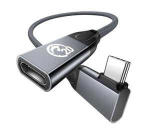 240W Câble d'Extension USB C 0.3M,Câble USB C 3.2 Mâle vers Femelle à Angle Droit,Charge Rapide Vidéo 4K PD 3.1 20Gbps,Extension de type C,pour PSVR2/USBC Hub/MacBook/iPhone17/Chargeur Mag-Safe