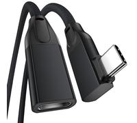 240W Câble d'Extension USB C 1.8M, Câble USB C 3.2 20Gbps Mâle vers Femelle à Angle Droit, PD Charge Rapide Vidéo 4K, Extension de type C, pour USBC Hub/MacBook/iPad/Chargeur Mag-Safe/iPhone 16 15