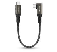 240W Cable USB C vers USB C Court 20cm, 48V/5A PD QC 4.0 Câble Type C Coudé Charge Rapide avec Puce E-Mark 90 Degrés Compatible avec iPhone 16 Plus Pro Max 15, Galaxy S24 Plus Ultra S23 S22