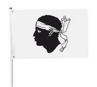 240x150 cm/8x5 Pieds Grand Drapeau de la Corse avec 2 Boucles en Cuivre Drapeau Corse Idéal pour Parade Décoration Fête Célébration Fête Régionale Décoration Intérieure Extérieure