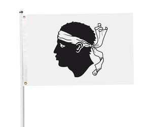 240x150 cm/8x5 Pieds Grand Drapeau de la Corse avec 2 Boucles en Cuivre Drapeau Corse Idéal pour Parade Décoration Fête Célébration Fête Régionale Décoration Intérieure Extérieure