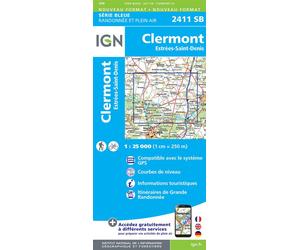 2411sb clermont estrees-saint-denis - Echelle 1:25 000 Série Bleue 2411 - Collectif - Ign Institut Geographique National - Atlas / carte