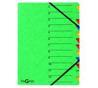[24131-03-3] PAGNA Lot de 3 Trieurs EASY A4 en Carton 12 compartiments Vert