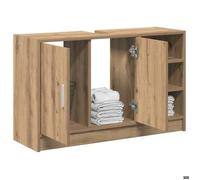 [24276]Cabinet de salle de bain - MEUBLECHIC - Meuble wc/commode SDB - Chêne artisanal 90x29x55 cm,Poids:18.75 Kg