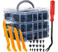 24297 Lot de 620 clips de fixation et 4 outils de démontage pour voiture - Levier en fer - Accessoire intérieur de voiture