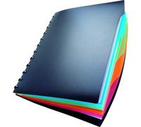 Durable 243501 Duralook Style Reliure Protège - Documents à Pochettes Amovibles - 20 Pochettes/40 Vues + 4 Intercalaires Couverture Coloris Noir