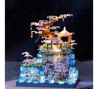2436 pièces Micro Briques,Bricolage Modèle avec LED Lumière,Kit Maison d'arbre Sakura pour Adultes,Jouets d'architecture modulaires Non Compatible avec Maison Lego