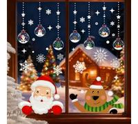 246 Pièce NoëL Autocollants Fenetre Stickers Noel Reutilisable Decoration Fenêtre PVC avec Wapiti Santa Claus Electrostatique Double Face Amovibles Vitre pour DIY Décor Fenêtre Vitrines Façades Verre