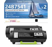 24B7541 Cartouche de Toner de Remplacement Haute Capacité pour Lexmark M3350 XM3350 Imprimante, Capacité d'impression 31000 Pages,Black-2 Pack