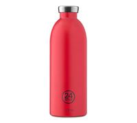 24BOTTLES Clima Bottle - Gourde Isotherme 850 ml Inox 100% Hermétique, Bouteille Isotherme (12h Hot/24h Cold) Idéal comme Gourde Sport Voyage et Bureau Bouteilles Water Bottle Ecologique Stone Hot Red