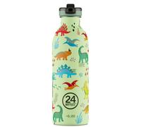 24BOTTLES Kids - Gourde enfant avec paille, école primaire et maternelle 500 ml, bouteille bébé 100 % hermétique en acier inoxydable sans BPA, ultra légère [non thermique], Jurassic Friends 500 ml