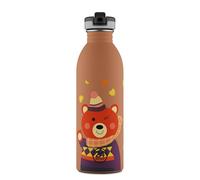 24BOTTLES Kids - Gourde enfant avec paille scolaire primaire et maternelle 500 ml, bouteille bébé 100 % hermétique en acier inoxydable sans BPA, ultra légère [non thermique], Sweet Bear 500 ml
