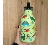 24BOTTLES Kids Gourde Enfant Isotherme avec Paille 330ml Jurassic Friends