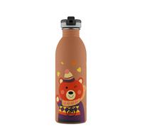 24BOTTLES Kids - Gourde enfant avec paille scolaire primaire et maternelle 500 ml, bouteille bébé 100 % hermétique en acier inoxydable sans BPA, ultra légère [non thermique], Sweet Bear 500 ml