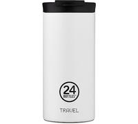 24 Bottles Travel Tumbler - Mug Isotherme Cafe et The 600 ml, Tasse Isotherme 100% Hermétique, Thermos 6h Hot et 24h Cold, Bouteille Gourde Isotherme Inox Écologique au Design Italien, Ice White