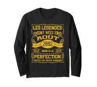 24e Anniversaire Août 1950 24 Ans déco Cadeau drôle Manche Longue