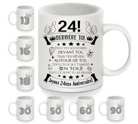 24e anniversaire Tasses pour 24 ans Femmes Hommes 24e anniversaire Tasse à café Derrière toi tous tes souvenirs pour fille Fils Sœur Frère Cousine Petite amie amis cadeau d'inspiration (24-a)