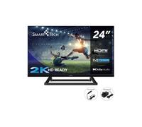 Smart Tech 24HN01V3CA HD LED TV 24 Pouces (60cm) Triple Tuner Dolby Audio H.265 HDMI USB, Résolution: 1366 (H) × 768 (V); Chargeur 12 volts noir