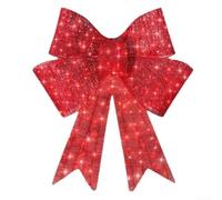 24in Pre-Lit LED Christmas Bow Outdoor Red