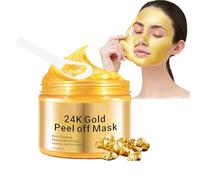 24K Gold Masque Peel Off, Masque Nettoyant pour Le Traitement Facial Anti-âge Anti-rides, Resserre Les Pores et Nourrit La Peau, Contrôle de l'Huile et Élimination des Points Noirs,120ml