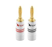 24K Gold Plated Banana Plug 12AWG-18AWG 4mm Gauge for Speakers Hi-Fi Amplifier Receiver AV Stereo Home Theater Audio Wire Cable Screw Connector 2pcs (1 Pair)