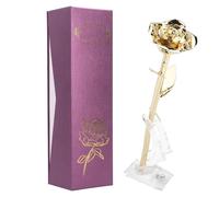 24k Goldplated Real Rose Saint-Valentin Golden avec décoration cadeau de base pour petite amie （Gold）