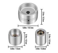 24mm alésage 6061-T6 aluminium 2x72in meuleuse à bande jeu de roues 5in roue motrice couronnée for le polissage de l'outil de couteau de meulage creux(3In Tacking Wheel)