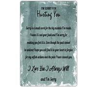 24oc11saA985 Plaque murale vintage avec inscription « I'm Sorry » et « I'm Sorry Forgiveness » pour femme, petite amie, sœurs, meilleures amies, 15,2 x 20,3 cm