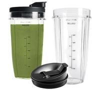 24OZ 2 Pièces Tasses De Mélangeur Avec Couvercles De Remplacement, Compatibles For Ninja Nutri, For BN401 SS101 BN400 BN800 BN801 SS351 SS151 Pièces De Rechange De Tasse De Récipient De Mélange