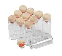 24pcs 18ml Fiole en Verre Bocaux en Verre Transparent avec Bouchon en Bois Dur, Les Bouchons en Rondins Ont De Bonnes propriétés d’étanchéité et sont Très Spéciaux. (24, 18ml)