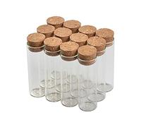 24pcs 18ml Transparent Tube Flacon avec Un Bouchon de liège, Peuvent être utilisés pour des Expériences, hôpitaux, écoles, etc. à Accepter Liquide, Poudre et d'autres Produits. (24, 18ml) …