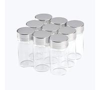 24pcs 25ml La Jolie Petite Bouteille en Verre, la Bouteille en Verre est Transparente,Le capuchon est en aluminium argenté,C'est très beau. (25ml, Silver)