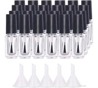 24pcs 5ml Bouteilles De Vernis À Ongles Vides Bouteilles De Vernis À Ongles En Verre Transparent Avec Brosses,Trémie D'entonnoir 5pcs