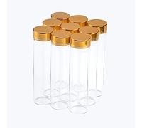 24pcs 60ml La Jolie Petite Bouteille en Verre, la Bouteille en Verre est Transparente,Le capuchon est en aluminium doré,C'est très beau. (60ml, Gold)