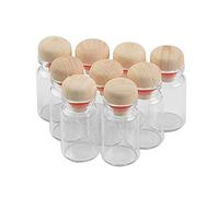 24pcs 7ml Bouteille en Verre Transparent Avec Bouchon en Bois Dur，Les Bouchons en Rondins Ont De Bonnes propriétés d’étanchéité et Sont très spéciaux. (24, 7ml)