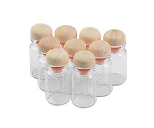 24pcs 7ml Bouteille en Verre Transparent Avec Bouchon en Bois Dur，Les Bouchons en Rondins Ont De Bonnes propriétés d’étanchéité et Sont très spéciaux. (24, 7ml)