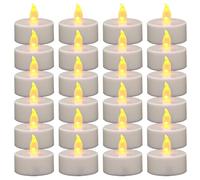 24pcs à LED Bougies, feux à thé sans flamme scintillants - Fonctionnement de batterie, réaliste et réutilisable - Bougies pour Halloween, Noël, mariage