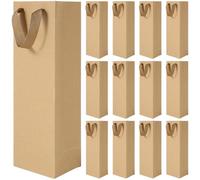 24pcs à Main de vin en Papier Kraft vin boit Le d'emballage de Rangement réutilisable pour Bouteilles de vin spiritueux Whisky (Simple récipient 11 * 9 * 35)