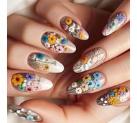 24pcs AMANDE PRESS SUR LES NOURS FLORONNE FRANS FREATINE COMBALI