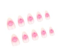 24pcs AMANDE PRESSE SUR LES Nails Heart Designs Francs Free Free Acrylique Faux Clues Artificielles Sur Les Femmes Design Faux Nail