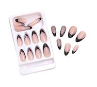 24pcs Amond Faux Nails Glossy Press Sur Les Couvertures Complètes Stick On Easy To Appliquer Avec Une Décoration Élégante De Décoration En Acrylique