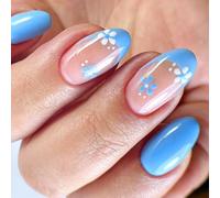 24pcs Amond Press On Nails Flower Frags Free Free Acrylique Faux Colgues Artificielles Sur Les Femmes Sur Nail Cercer