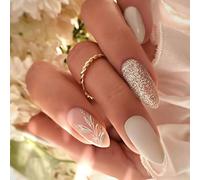 24pcs Amond Press On Nails Glitters Manucure Decoration Acrylique False Artificial Fashion Art Press On Nail